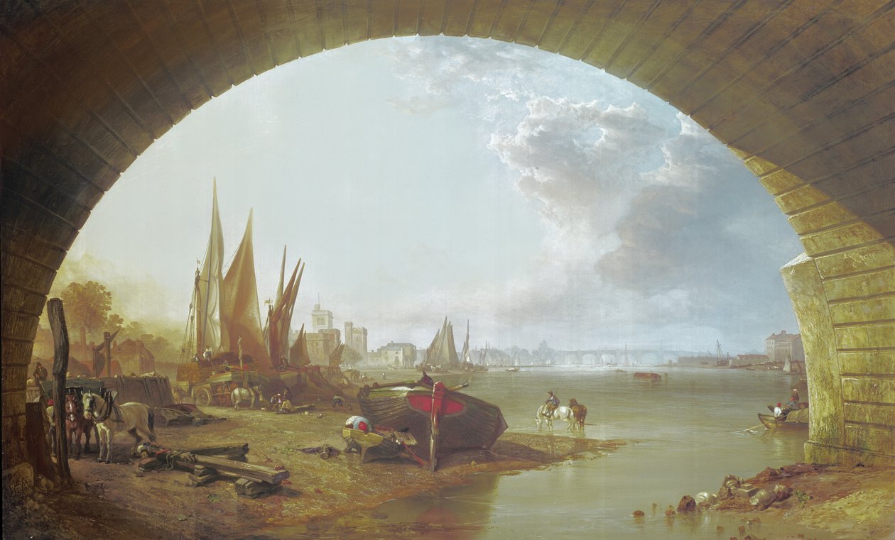Ponte velha de Vauxhall, Londres de Clarkson Frederick Stanfield