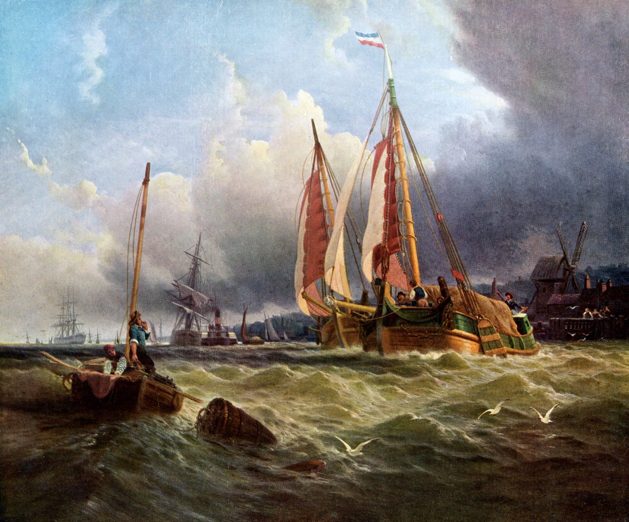 Oude Schelde, Ilha Texel, 1862, c1920. de Clarkson Stanfield