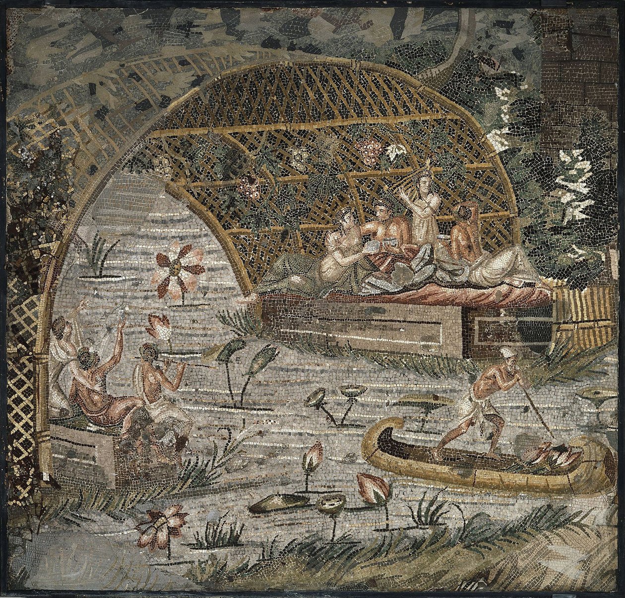 Mosaico do Nilo de Palestrina, terceiro cen. BC de Classical Antiquities