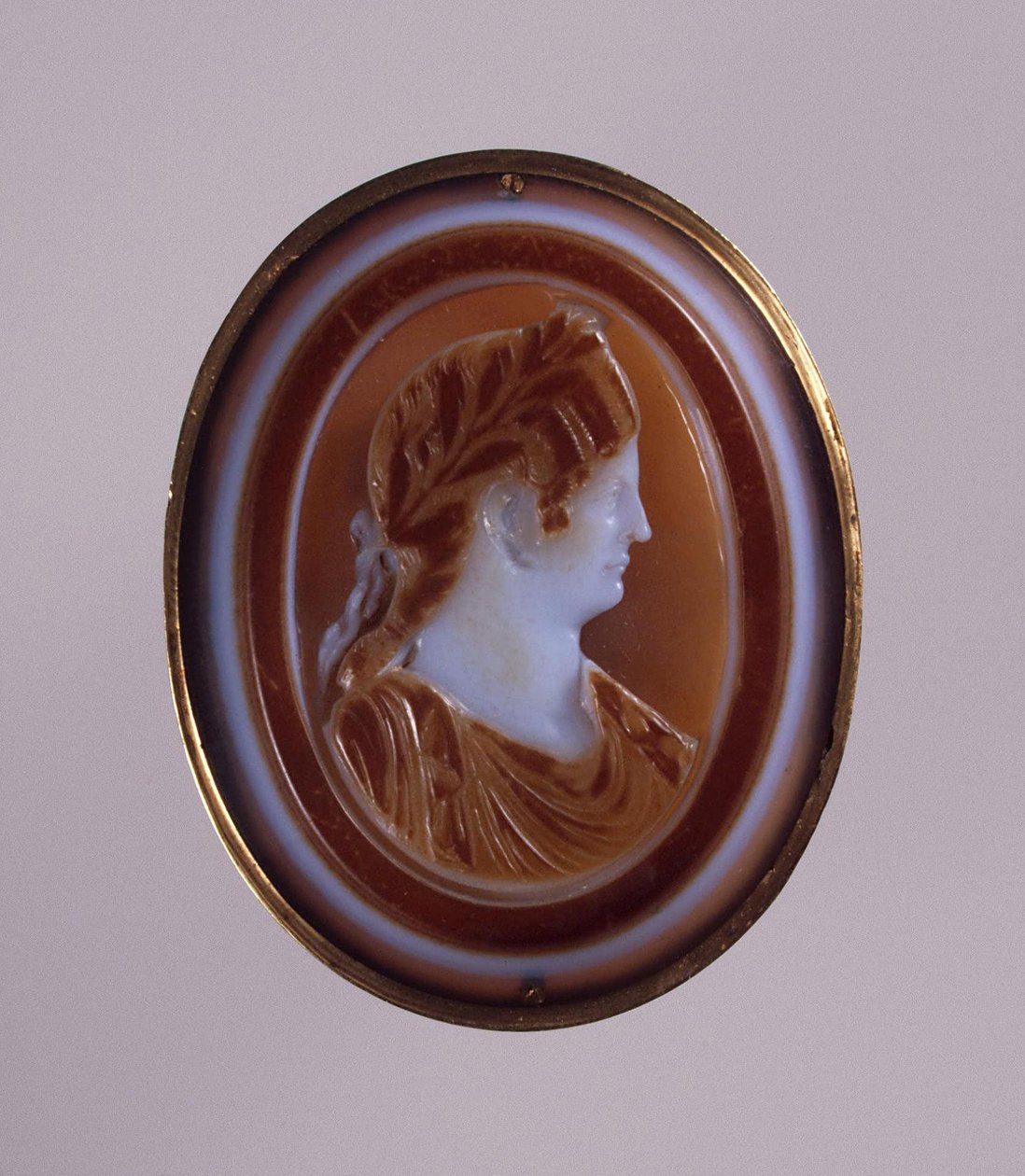 Retrato de Agripina, a jovem Agripina menor, esposa do imperador Cláudio. Cameo, Meados de 1º de Classical Antiquities