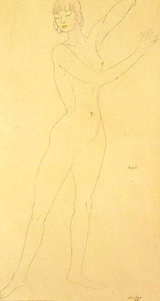 Bessy H (tinta e aguarela sobre papel) de Claud Lovat Fraser