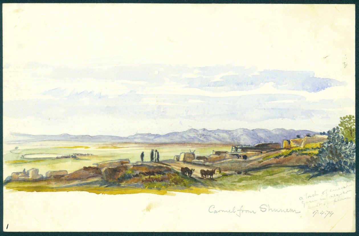 Carmelo de Shunem, 1874 (wc e lápis sobre papel) de Claude Conder