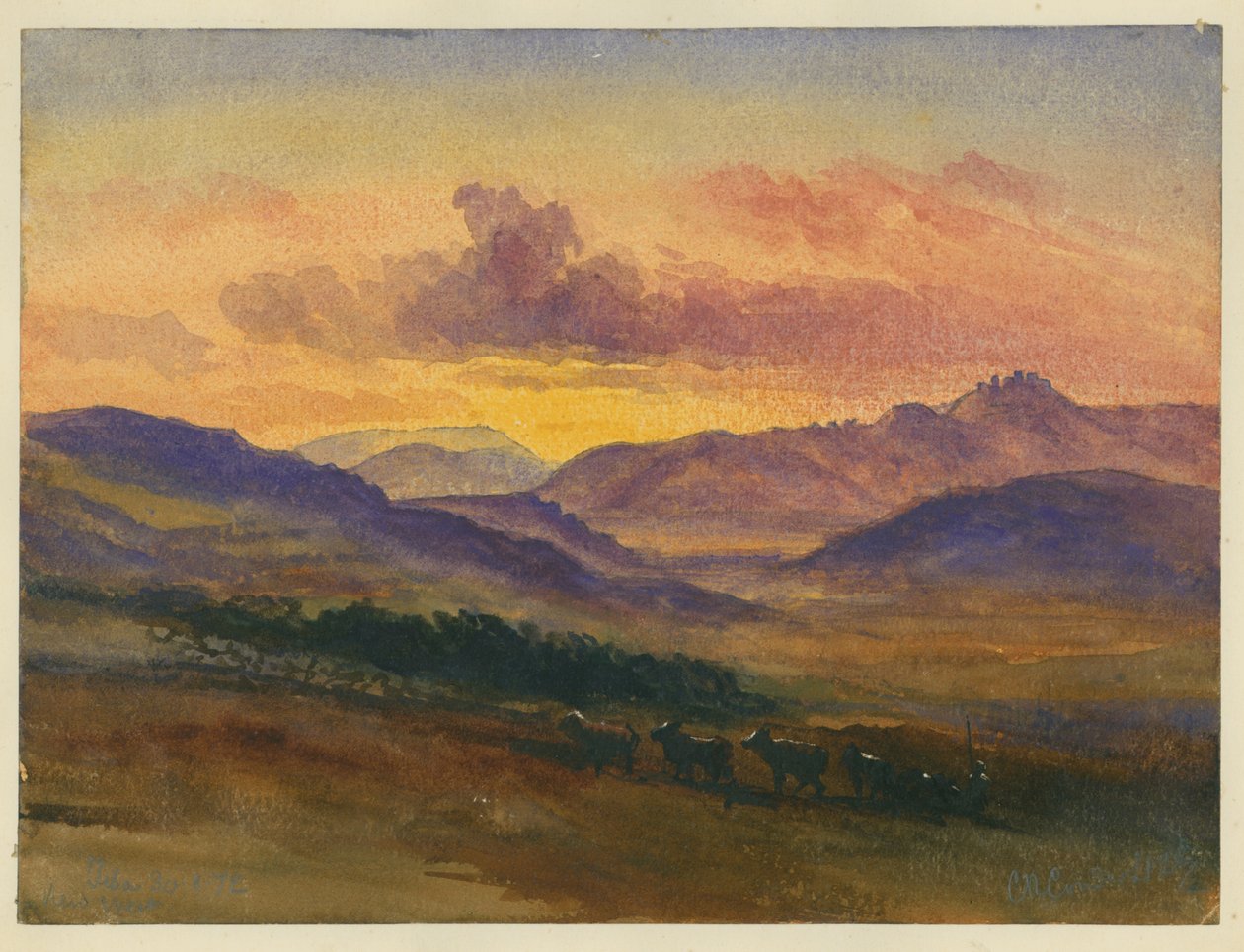 Jeba, 1872 (wc e lápis no papel) de Claude Conder