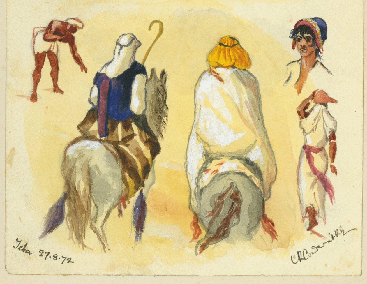 Jeba, 1872 (wc e lápis no papel) de Claude Conder
