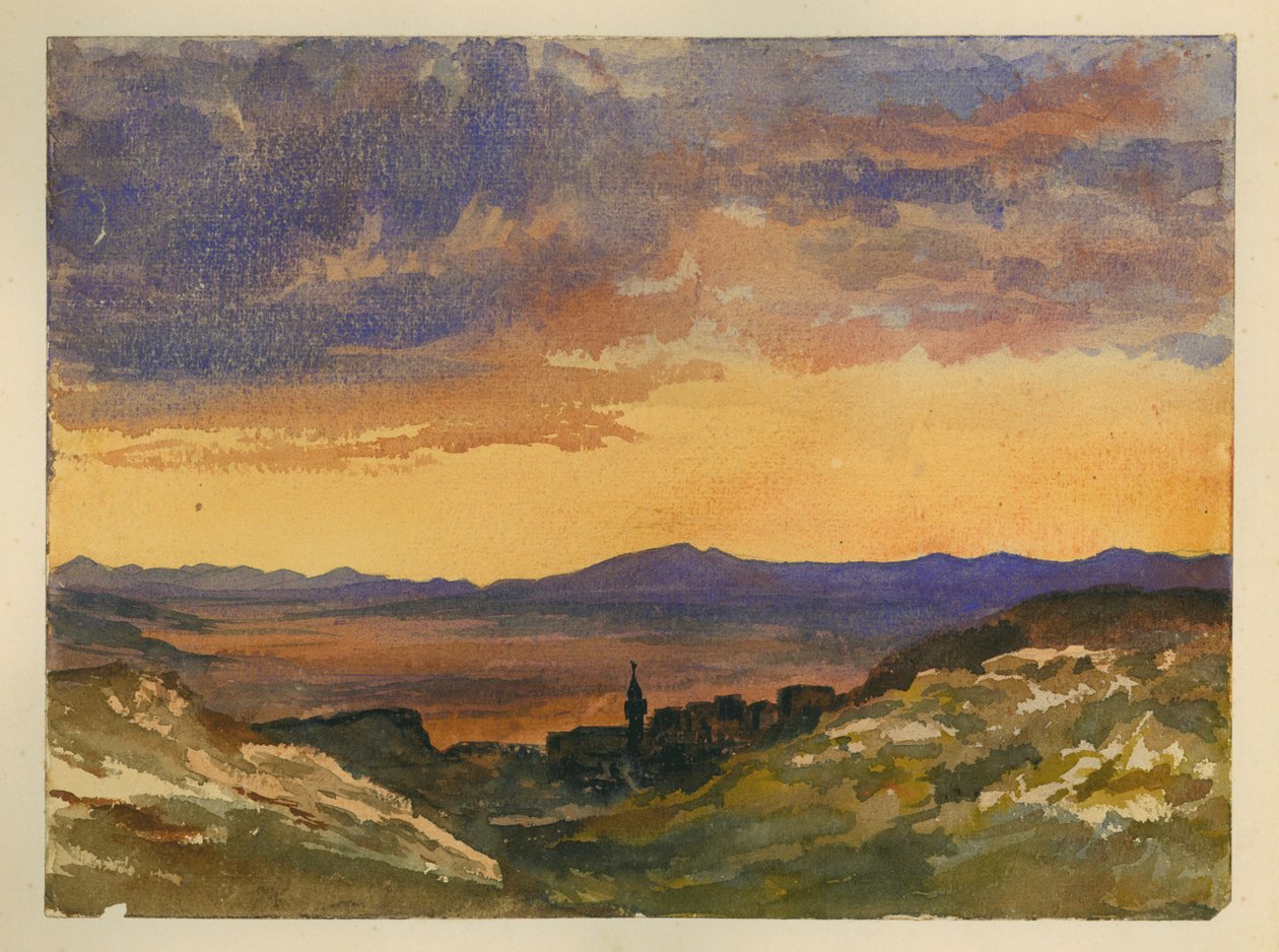 Vale do Jezreel (wc e lápis sobre papel) de Claude Conder
