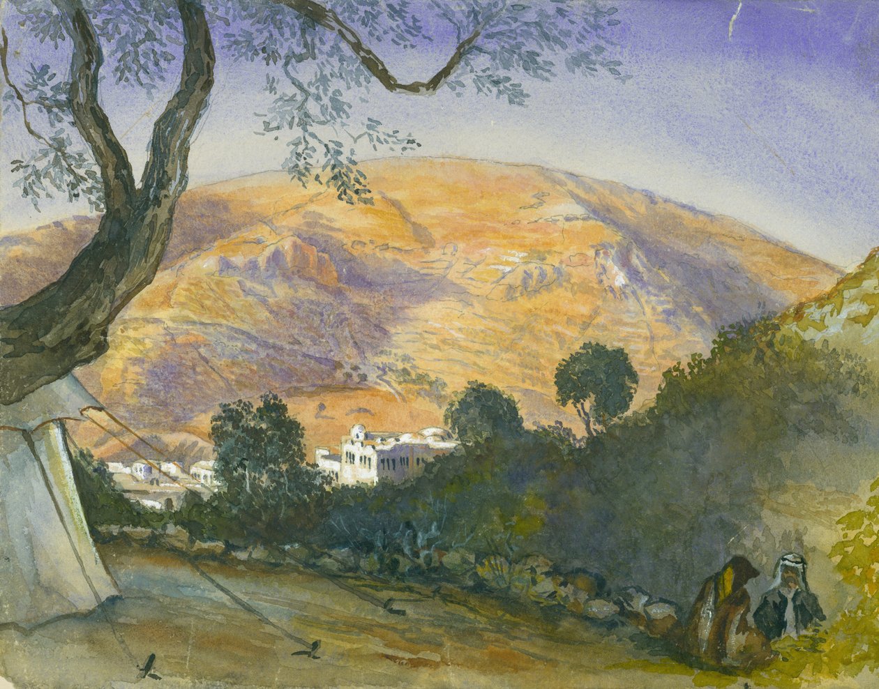Paisagem do Oriente Médio (wc e lápis sobre papel) de Claude Conder