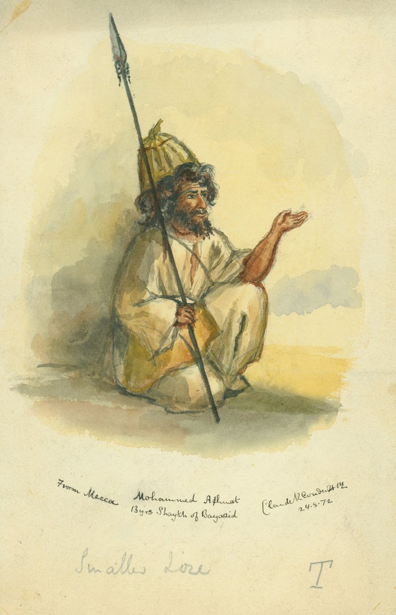 Mohammed Ahmet de Meca, 1872 (wc e lápis sobre papel) de Claude Conder