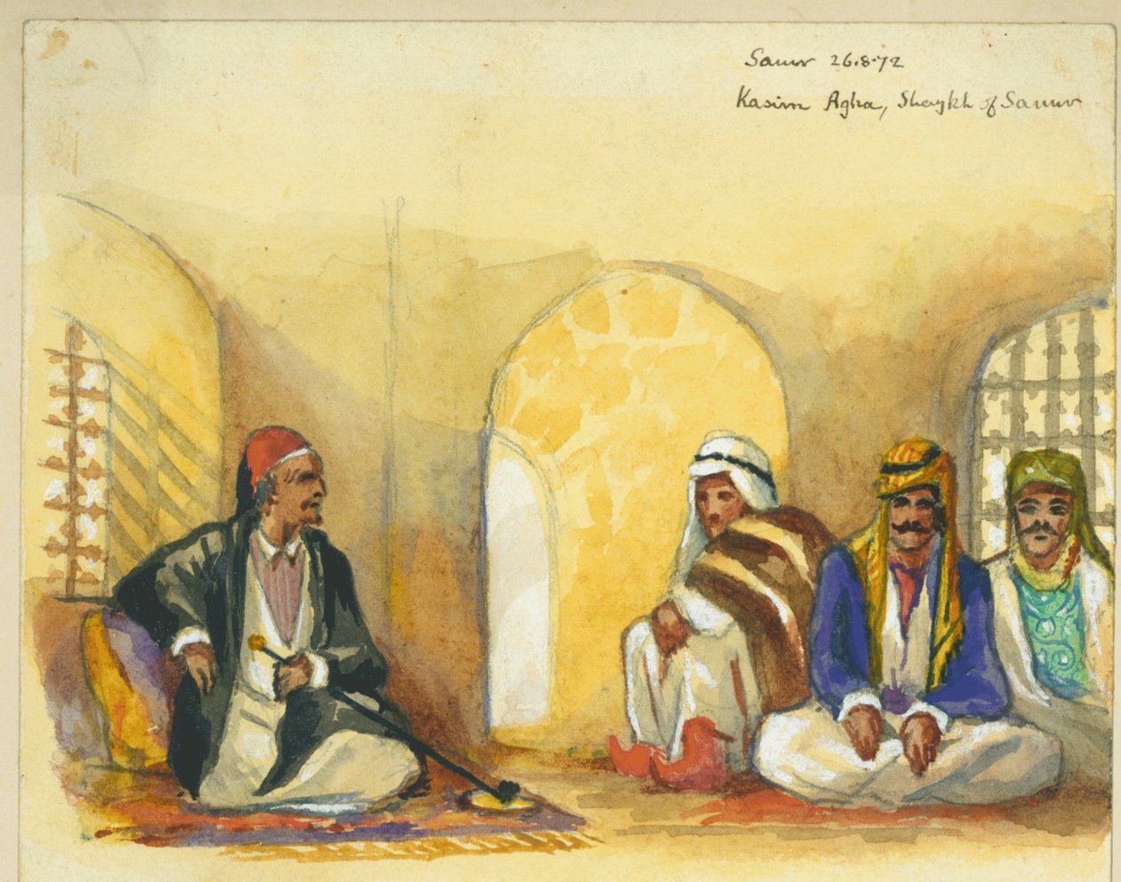 Samur, 1872 (banheiro e lápis sobre papel) (veja também 316773) de Claude Conder