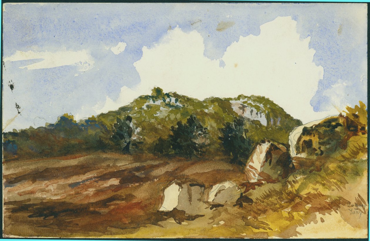 O Mahrakah, Carmel, 1872 (wc e lápis no papel) de Claude Conder