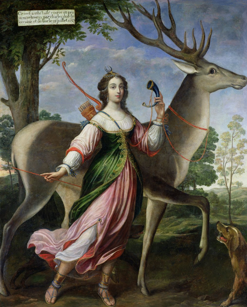 Marie de Rohan-Montbazon (1600-79) Duquesa de Chevreuse como Diana, a Caçadora de Claude Deruet