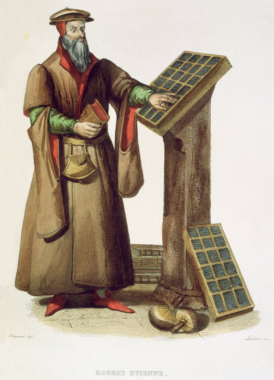 Robert Estienne, 1841 (gravura a cores) de Claude Jacquand