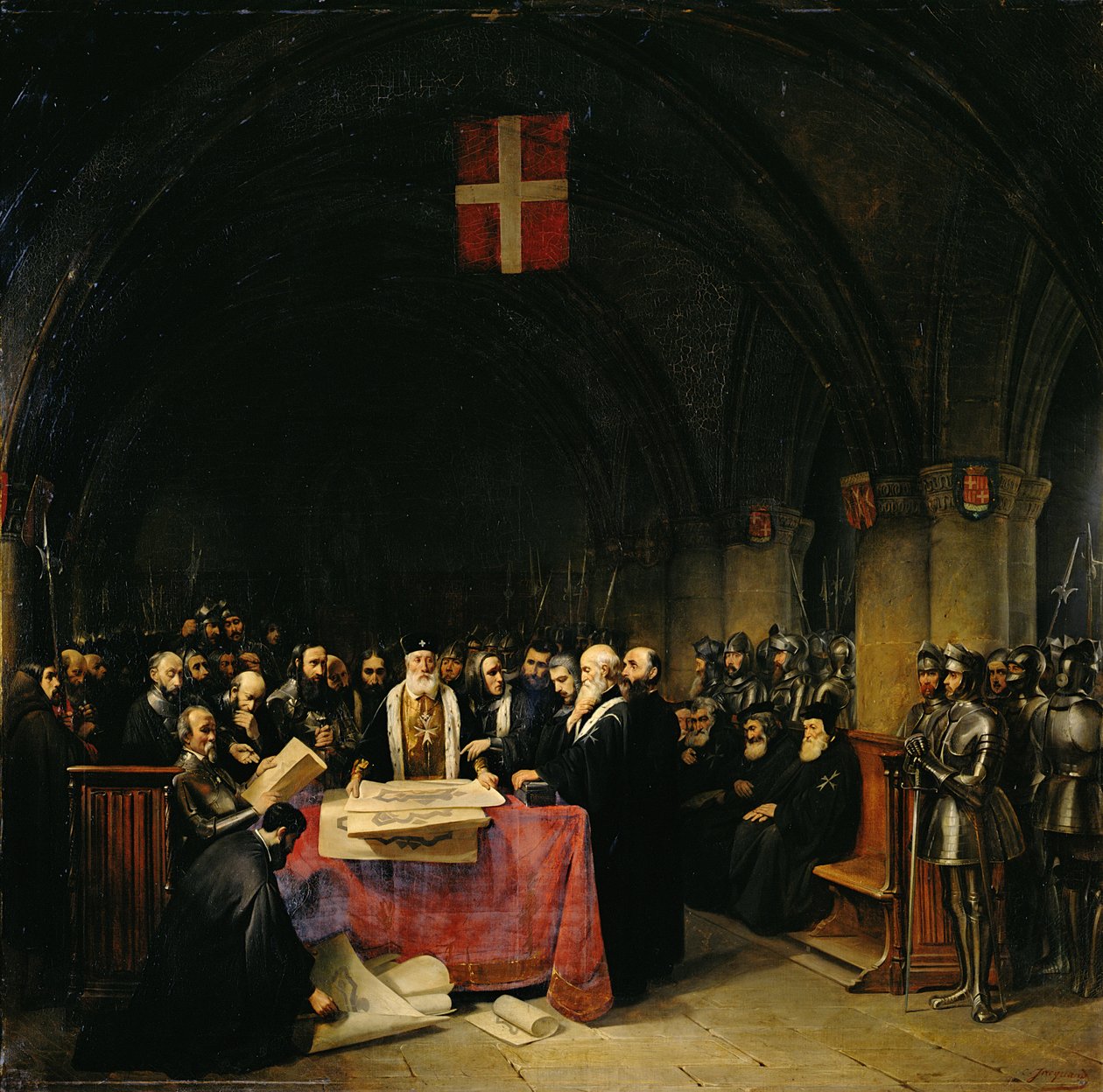 O Capítulo da Ordem de São João de Jerusalém, realizado em Rodes em 1524, 1839 de Claude Jacquand