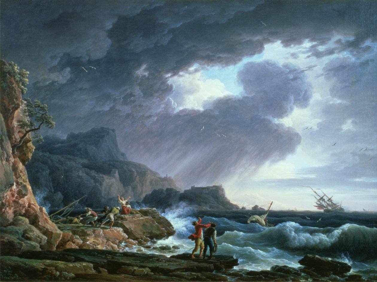 Uma tempestade de mar, 1752 de Claude Joseph Vernet