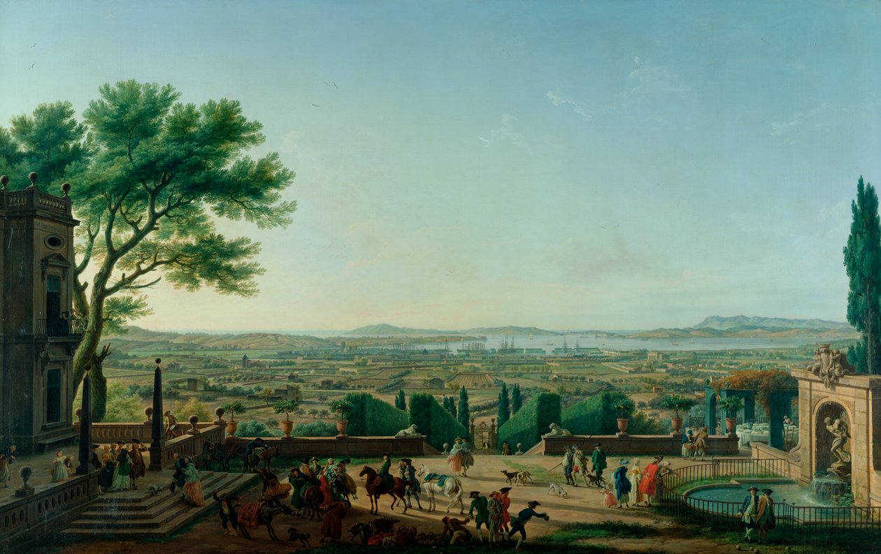 Cidade e Porto de Toulon, 1756 de Claude Joseph Vernet