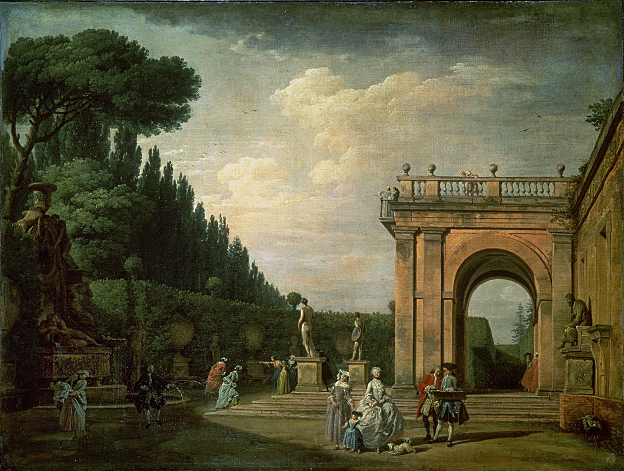 Os jardins da Villa Ludovisi, Roma, 1749 de Claude Joseph Vernet
