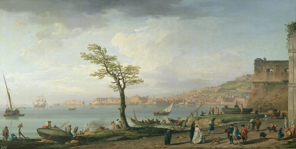 Vista da Baía de Nápoles, 1748 de Claude Joseph Vernet
