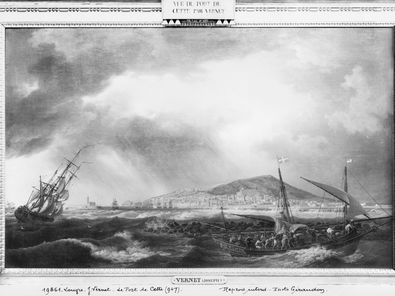 Vista do porto de Cette em Languedoc, 1757 de Claude Joseph Vernet
