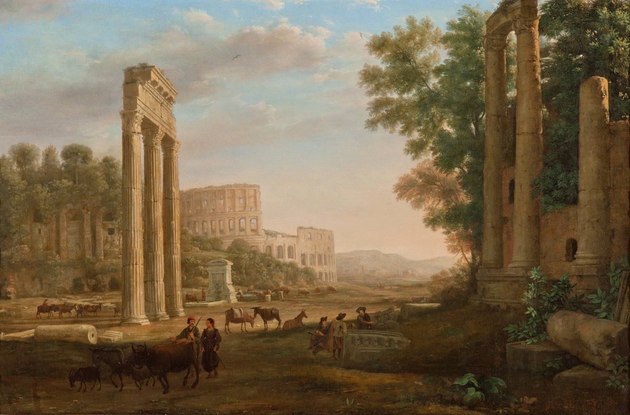 Capriccio com ruínas do Fórum Romano de Claude Lorrain