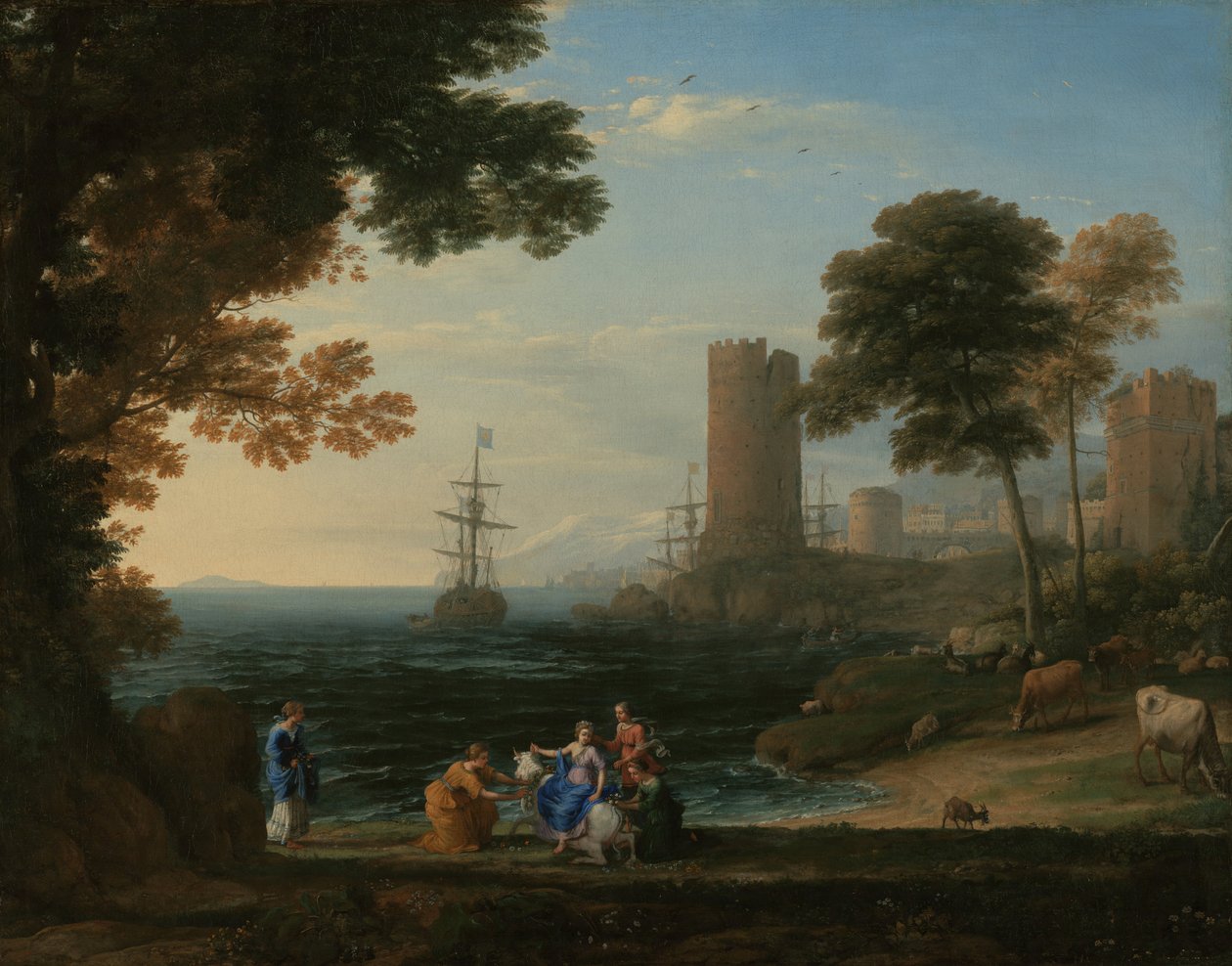 Vista da costa com o rapto da Europa de Claude Lorrain