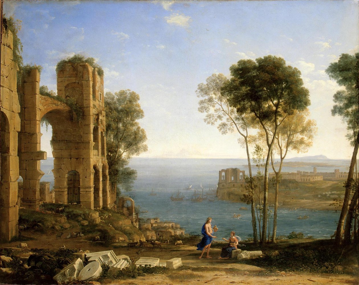 Costa vista com Apolo e a Sibila Cumaeana de Claude Lorrain
