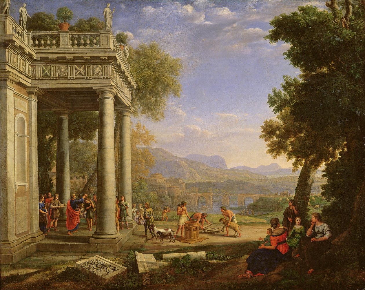 Davi é consagrado rei por Samuel de Claude Lorrain