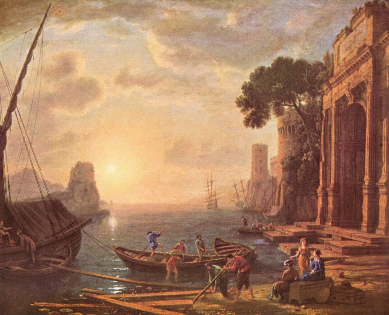 Porto ao pôr do sol de Claude Lorrain