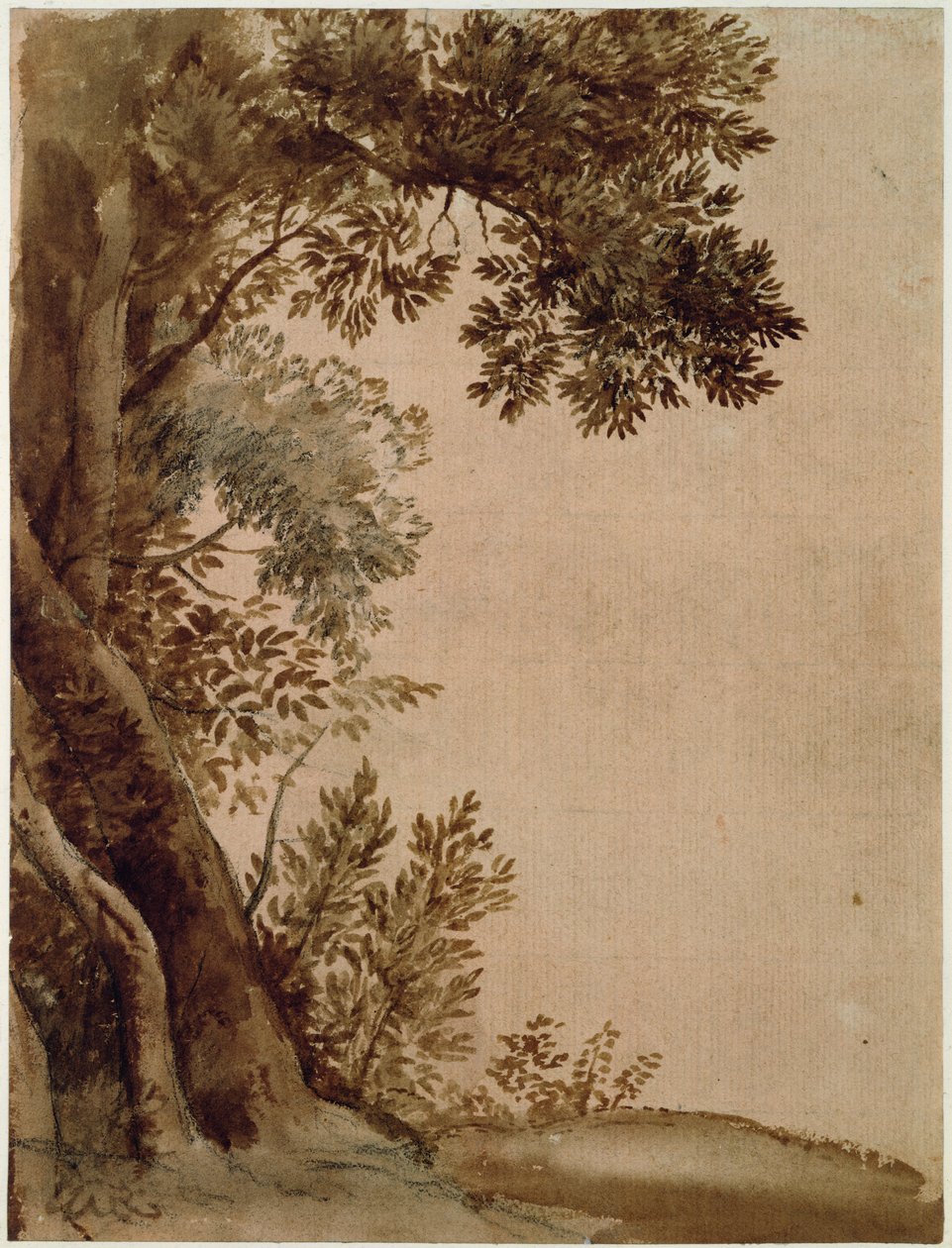 Paisagem (tinta e aquarela sobre papel) de Claude Lorrain