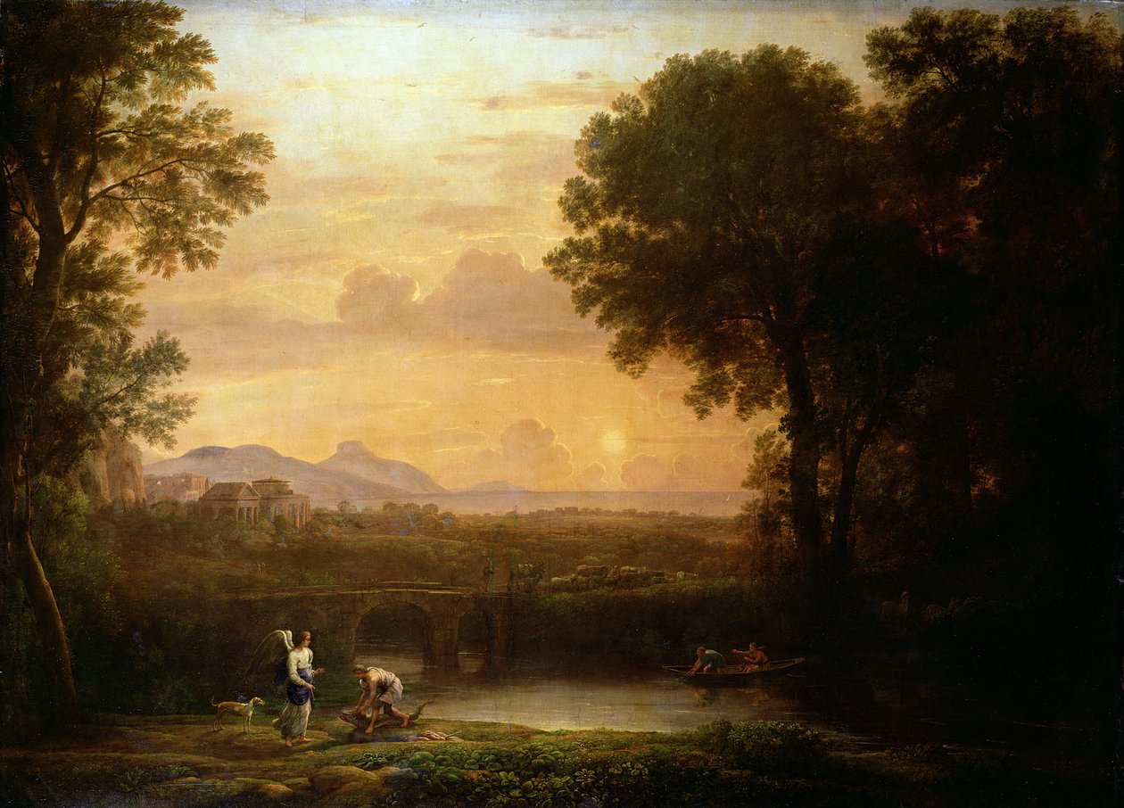 Paisagem ao entardecer de Claude Lorrain