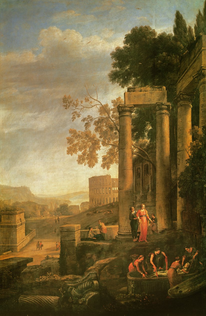 Paisagem, o enterro de Santa Serapia de Claude Lorrain