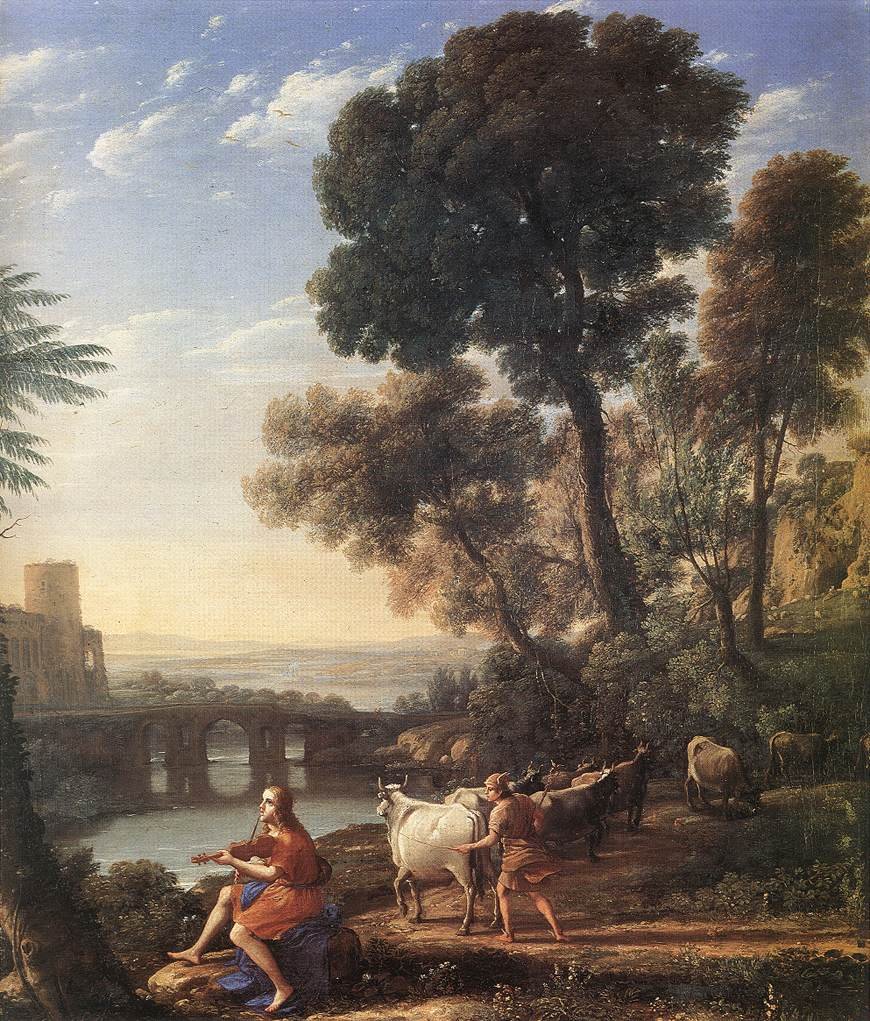 Paisagem com Apolo Guardando os rebanhos de Admetus de Claude Lorrain