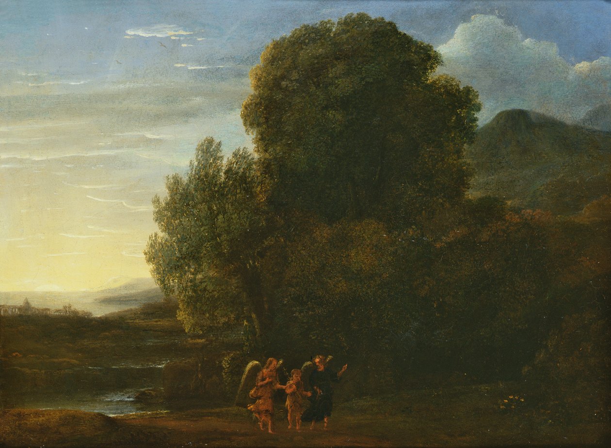 Paisagem com São João Batista (óleo sobre cobre) de Claude Lorrain