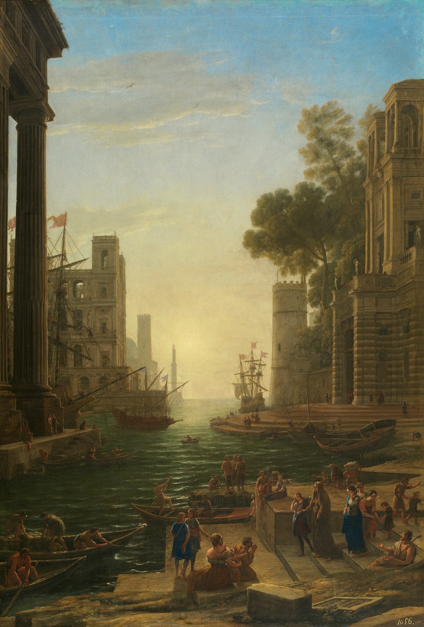 Paisagem com o Embarque de Santa Paula Romana em Ostia de Claude Lorrain