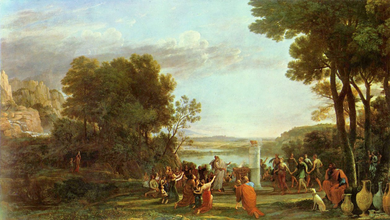 Paisagem com a adoração do bezerro de ouro de Claude Lorrain