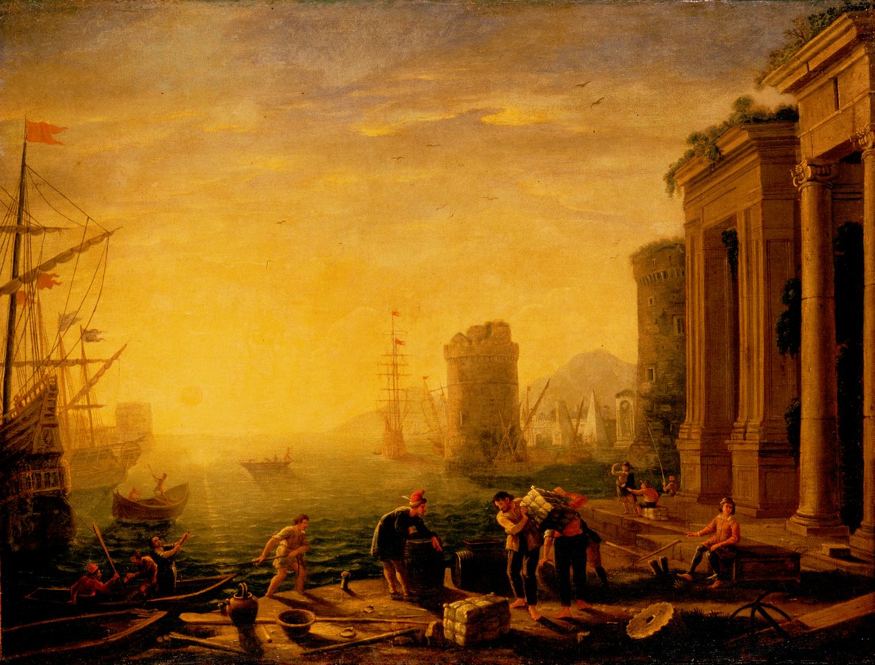 Manhã no porto de Claude Lorrain