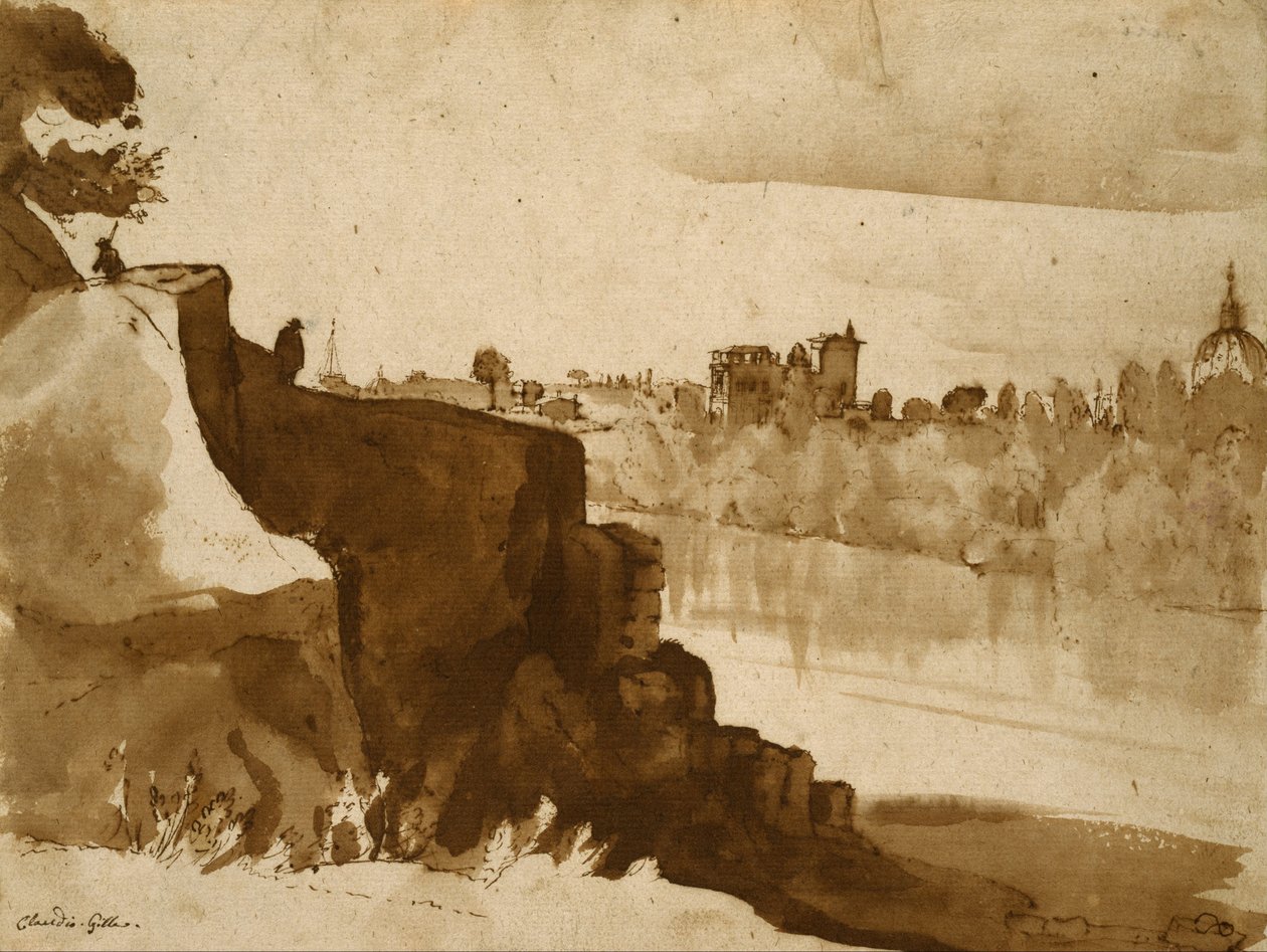 Vista do Tibre em Roma de Claude Lorrain