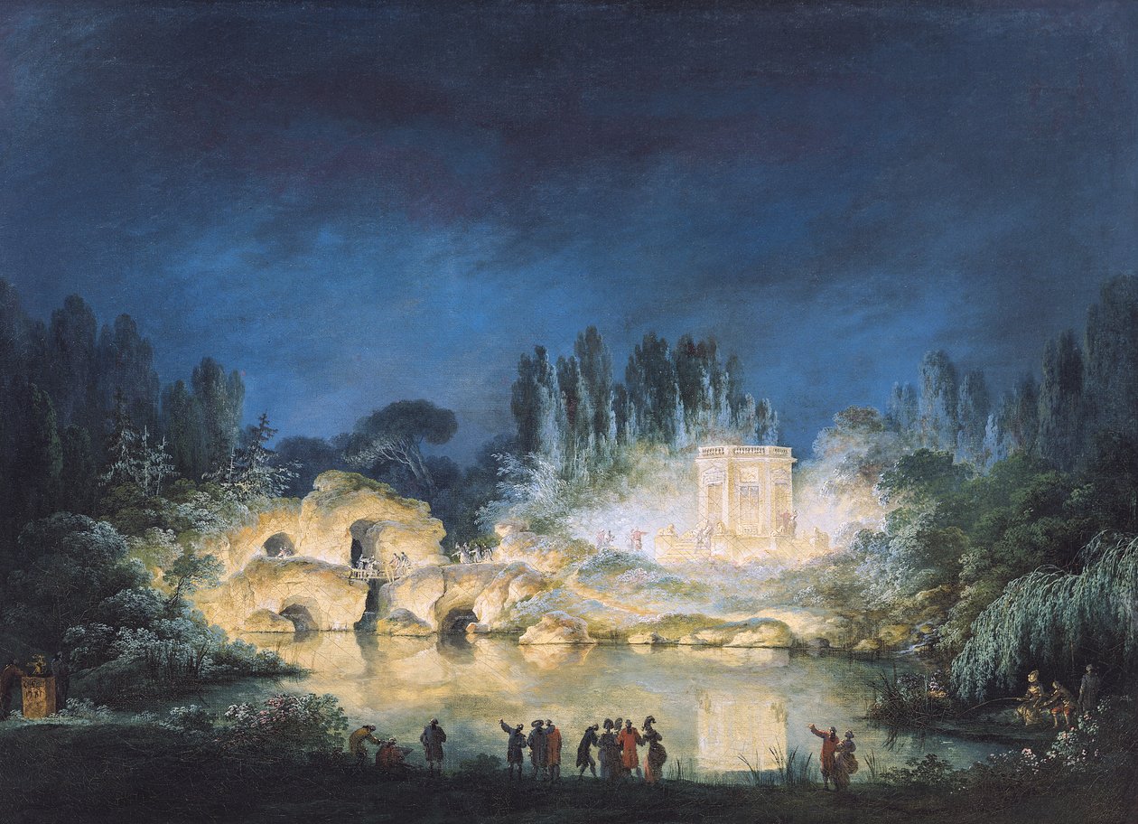 Iluminação do Belvedere no Petit-Trianon, 1781 de Claude Louis Chatelet