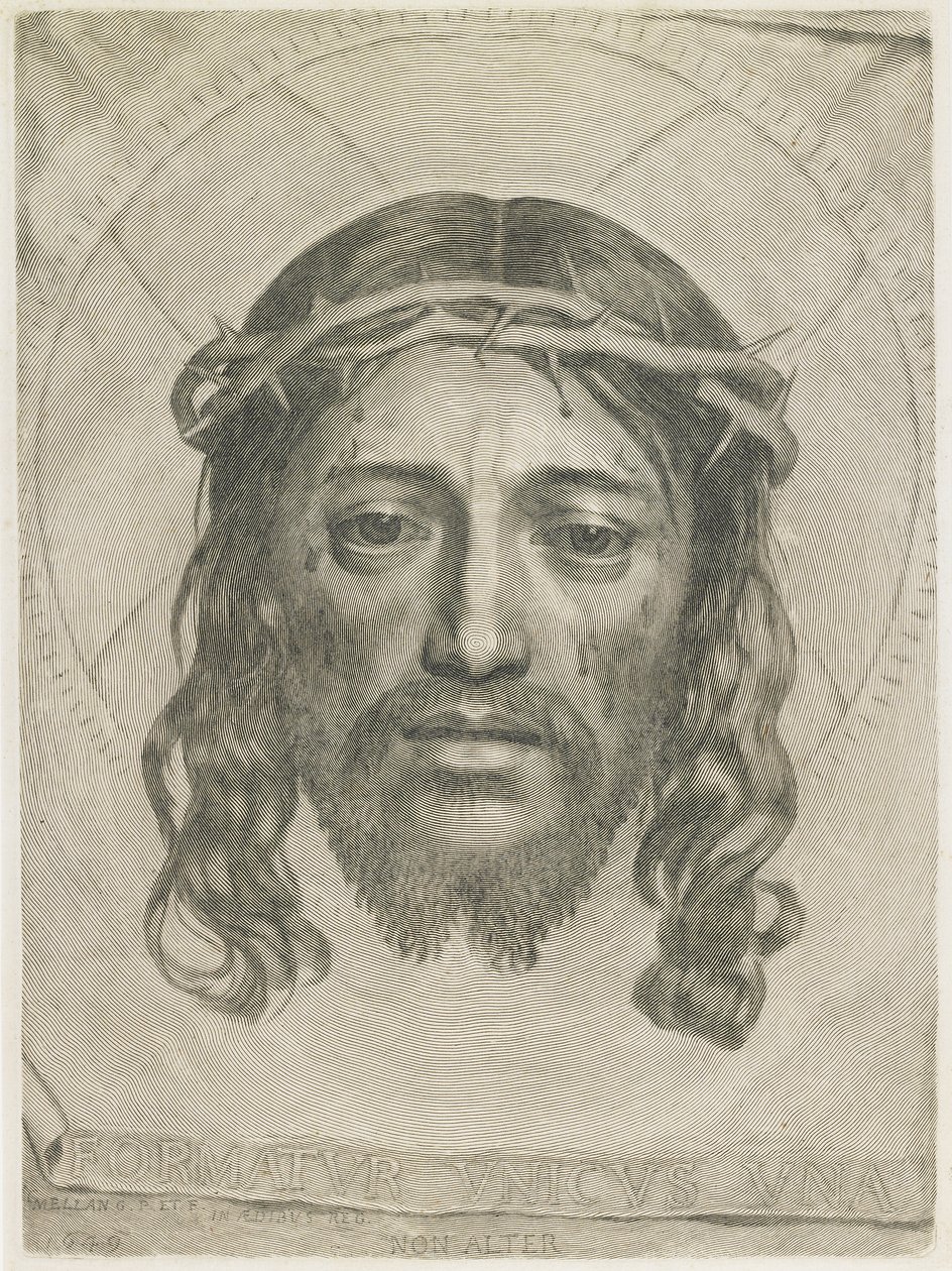 O Sudário de Santa Verônica, 1649 de Claude Mellan