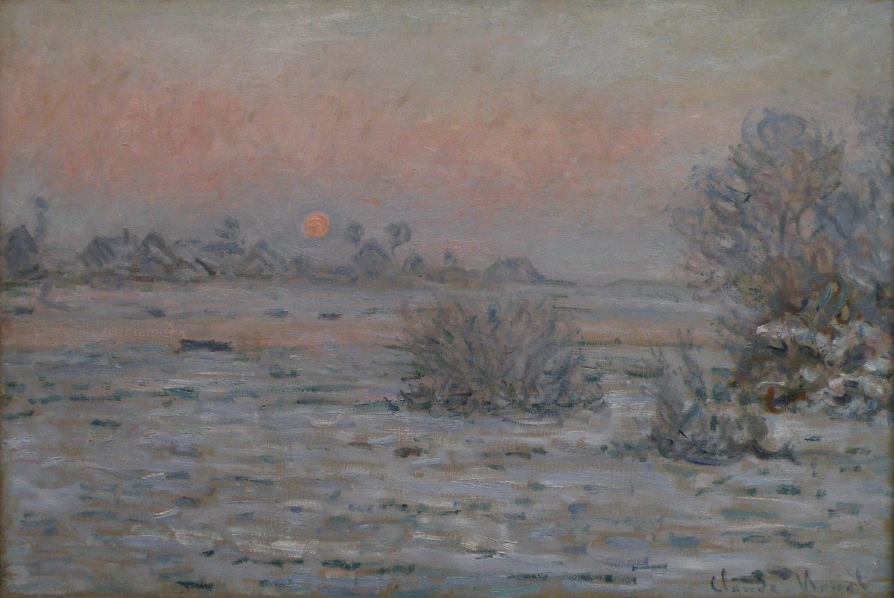 Soleil dhiver a Lavacourtn de Claude Monet
