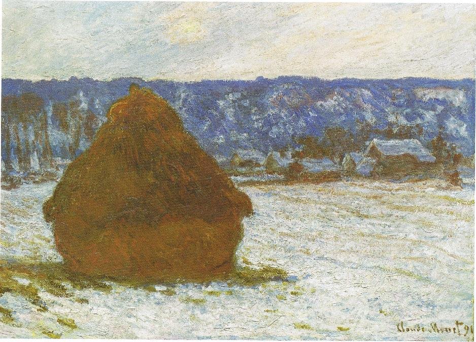 Pilha de Efeito Trigo Neve, Dia Nublado, nFrench: Moedores, Efeito Neigen de Claude Monet