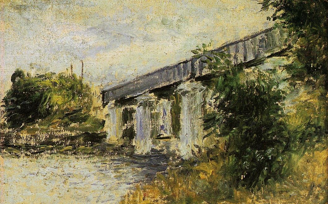 A Ponte Ferroviária de ArgenteuilnFrancais: A Ponte Ferroviária de Argenteuiln de Claude Monet