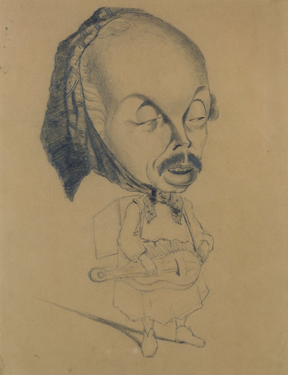 Adolphe d&39;Ennery (1811-1899), depois de Nadar, 1855-60 (giz de cera preto sobre papel) de Claude Monet
