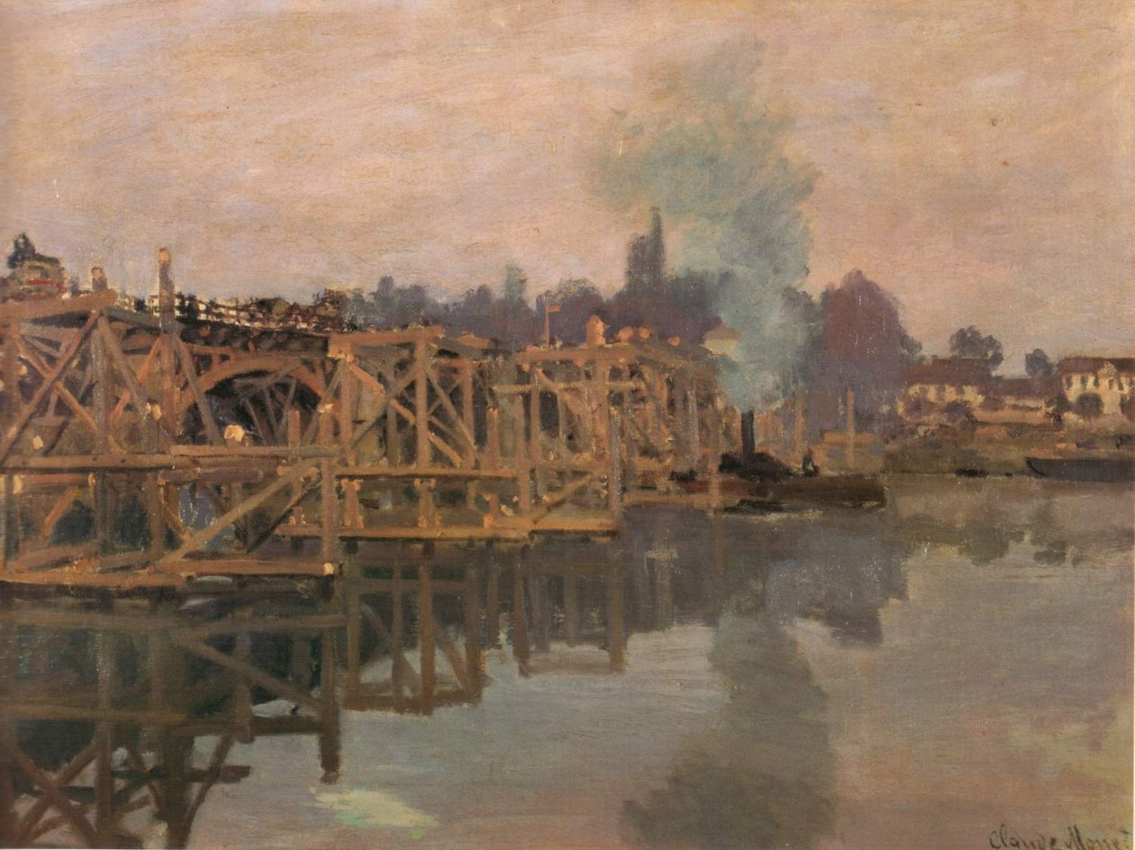 Argenteuil, a ponte sob reparo de Claude Monet