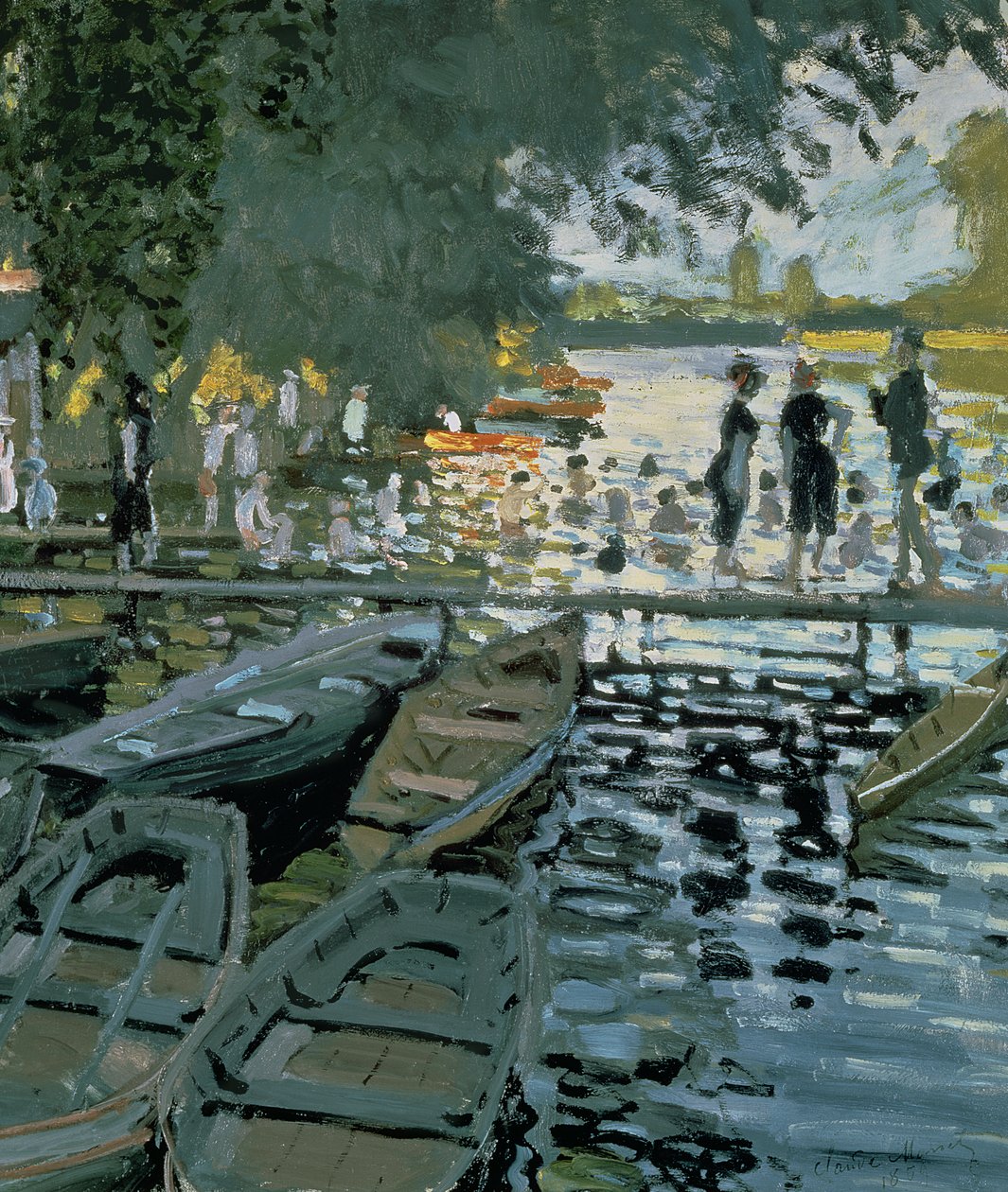 Banhistas em La Grenouillere, 1869 (detalhe) de Claude Monet