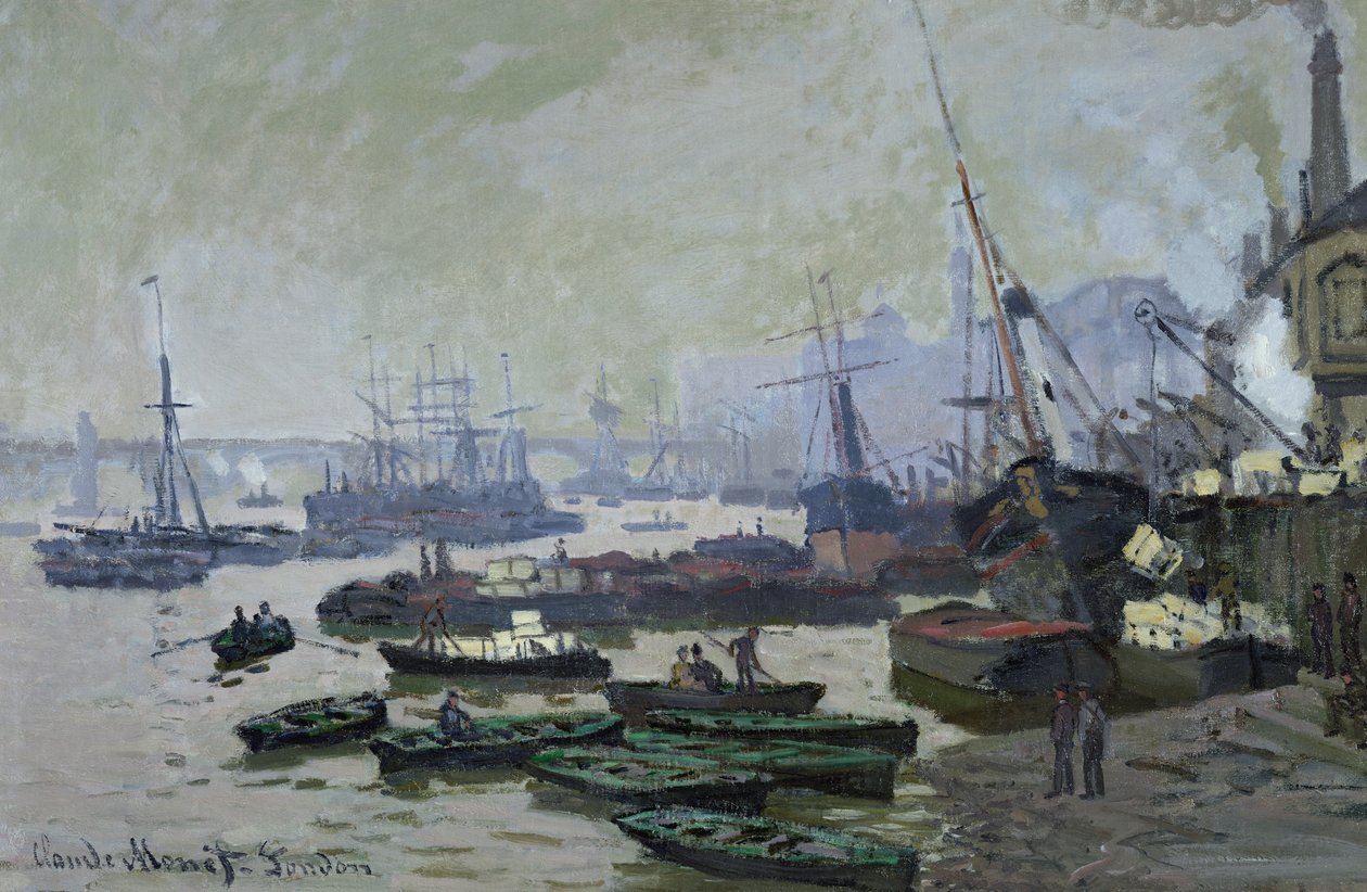 Barcos na piscina de Londres, 1871 de Claude Monet