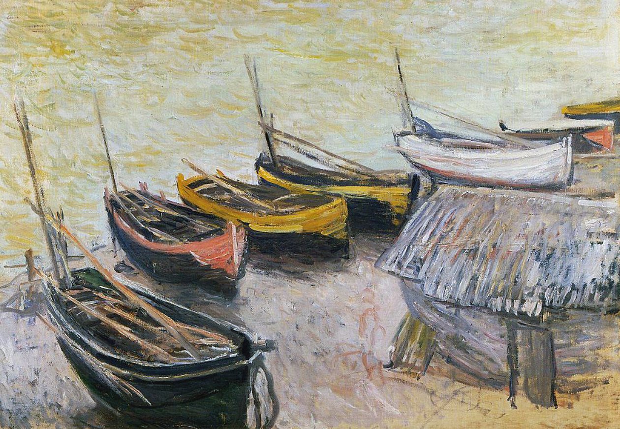 Barcos na praia, 1883 de Claude Monet