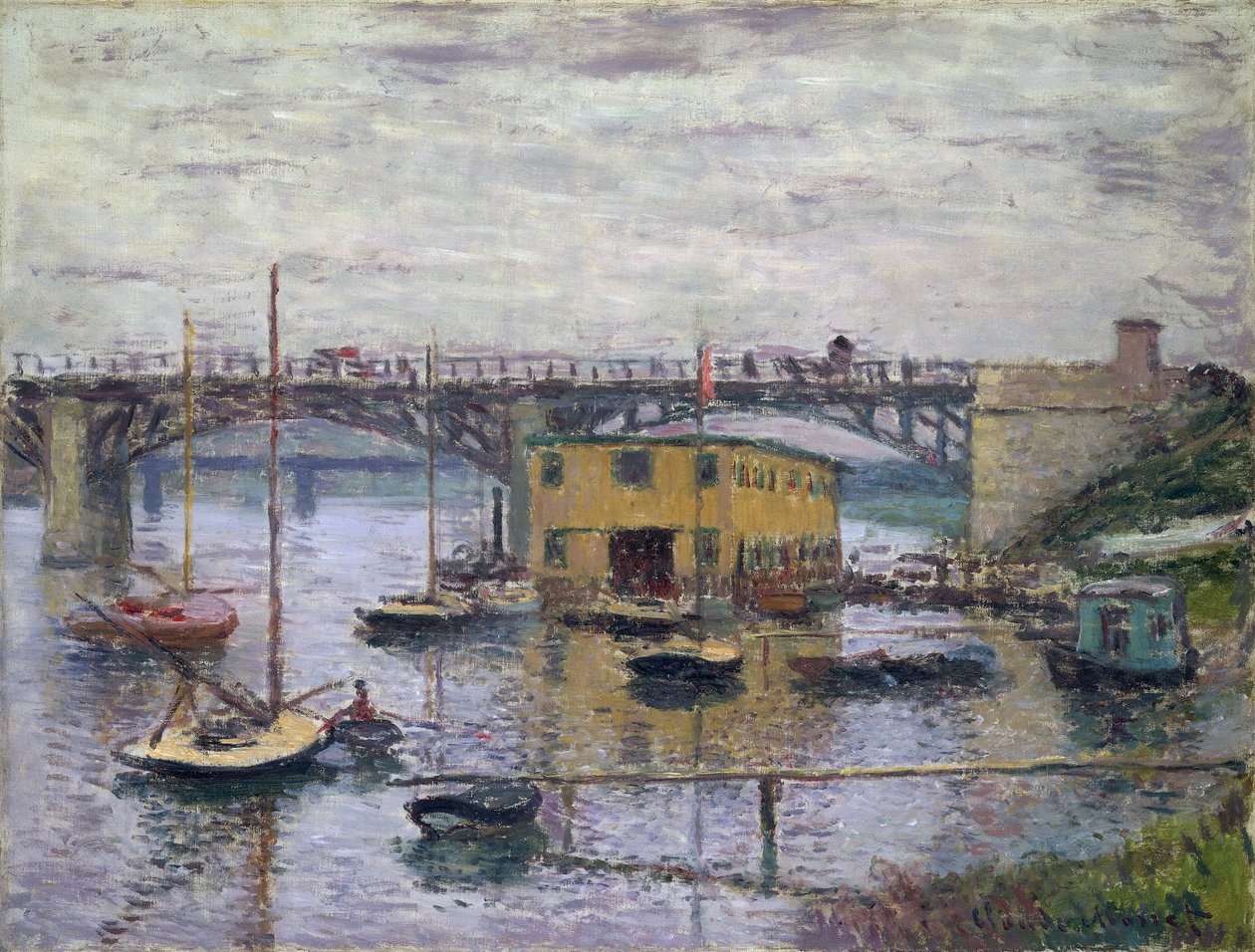 Ponte em Argenteuil em um dia cinzento de Claude Monet