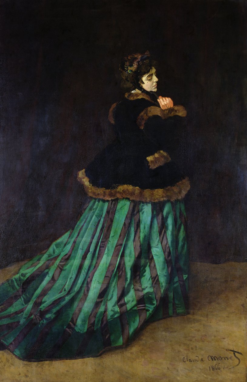 Camille, ou a mulher no vestido verde, 1866 de Claude Monet