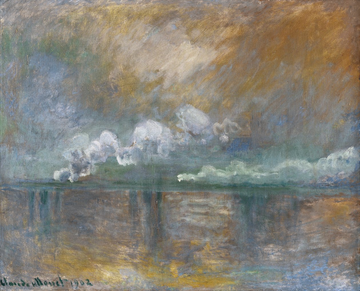 Charing Cross Bridge, fumaça no nevoeiro, 1902 de Claude Monet