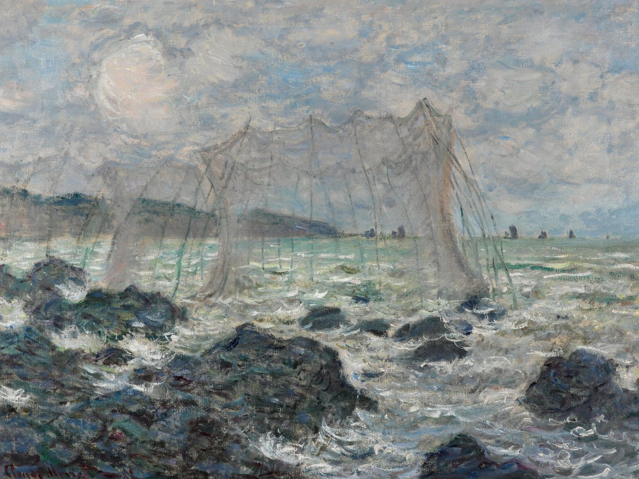 Redes de pesca em Pourville de Claude Monet