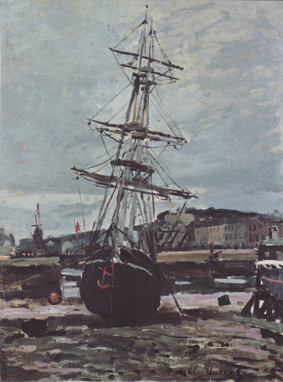 Gestrandetes Boat em Fécamp de Claude Monet